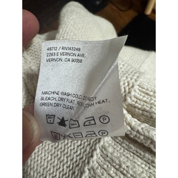 Reformation Francesco Organic Cotton Polo Sweater — XL — Ivory/Cream - Picture 6 of 6